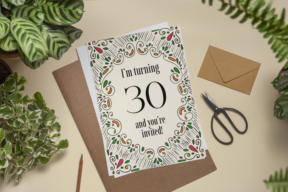 Canva template: I'm turning _, and you're invited!