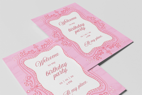 Canva template: Pretty Pink Invitation