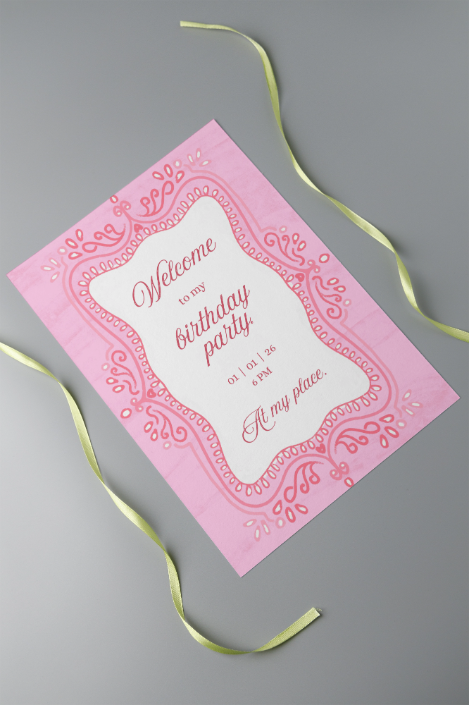 Canva template: Pretty Pink Invitation